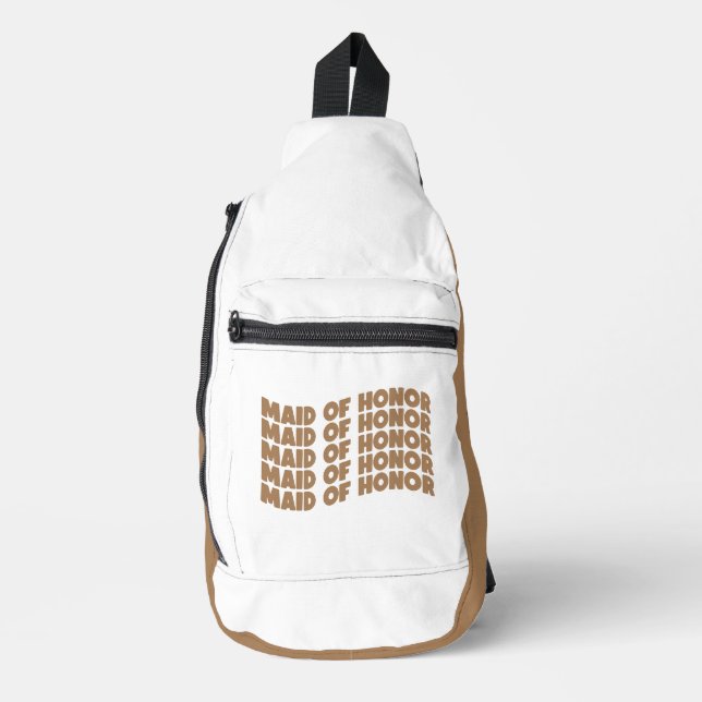 Maid of Honour Compact Light Brown White Sling Bag (Front)