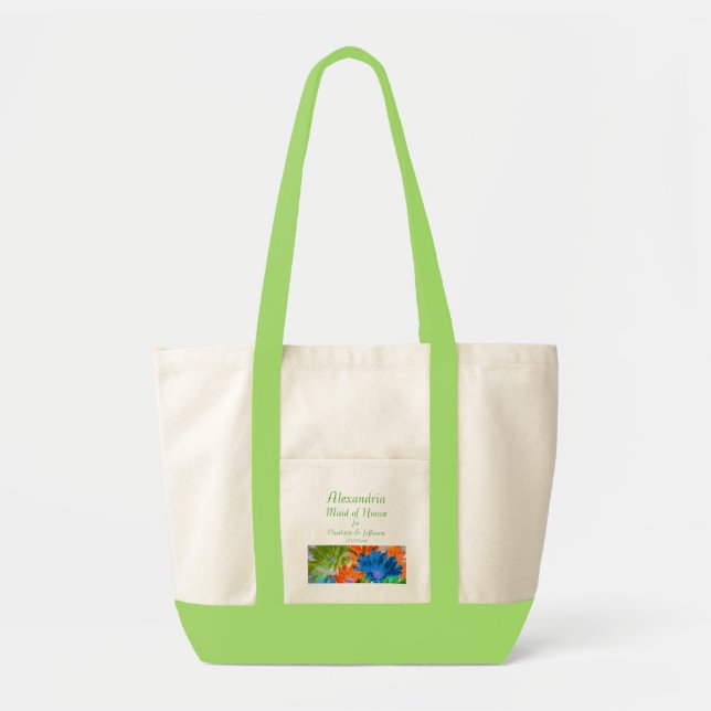 "Maid of Honour" - Crazy Daisies Tote Bag (Front)