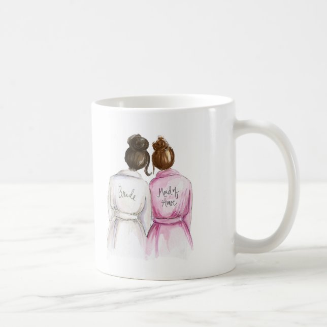 Maid of Honour? Dk Br Bun Bride Auburn Bun Maid Coffee Mug (Right)
