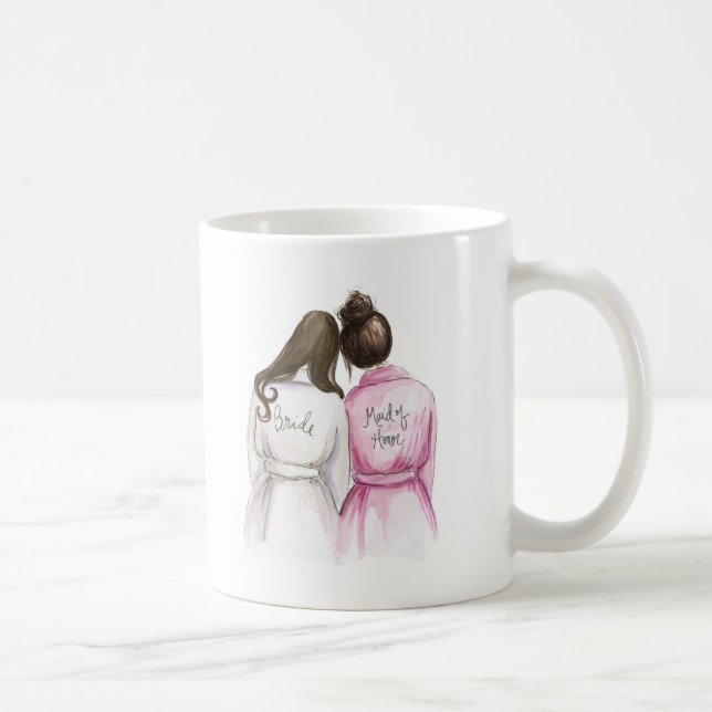 Maid of Honour? Dk Br Long Bride Br Bun Maid v2 Coffee Mug (Right)