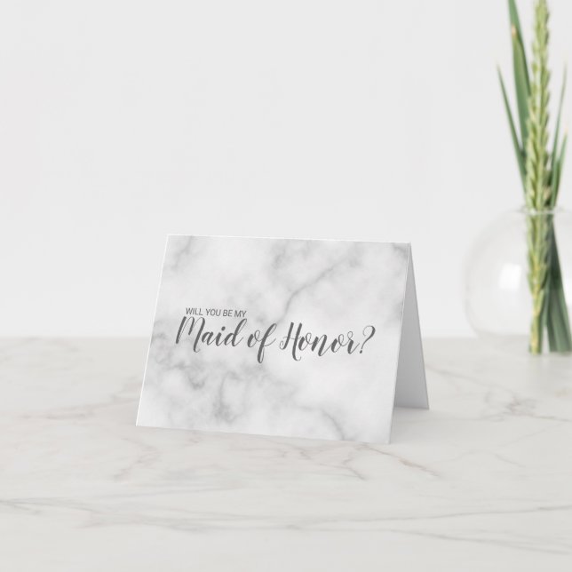 Maid of Honour Elegant Marble Script Invitation (Front)