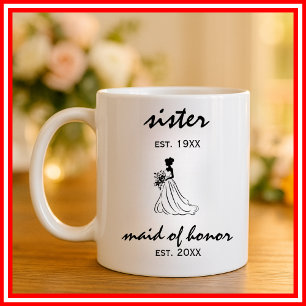 Maid of Honour Elegant Minimalist Modern Wedding  Coffee Mug