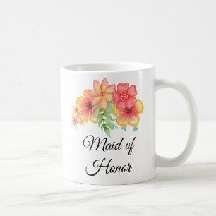 Maid of Honour Floral Bouquet Mug