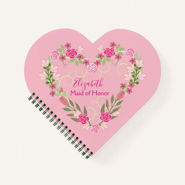 Maid of Honour Floral Wedding Notebook (Front)