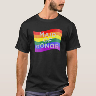 Maid of Honour Gay Pride Rainbow Flag Wedding Part T-Shirt