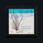 Maid of Honour Gift Box, Beach ,Shells,Sand Dollar Gift Box<br><div class="desc">Maid of Honour,  Bridesmaid Gift Box for your Beach Wedding. Decorated with Shells,  Sand Dollar. Customise text and font. Create a gift box for anyone who loves the ocean.</div>