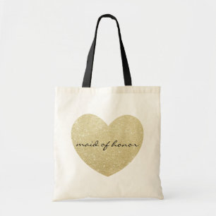 Maid of honour Golden heart Customise Tote Bag