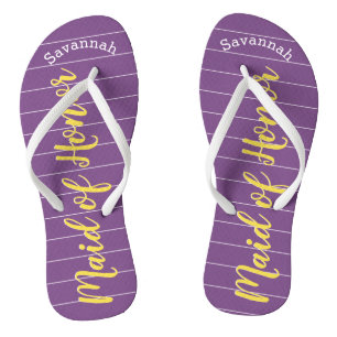 Maid of Honour Golden Yellow and Purple Thongs
