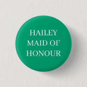 MAID OF HONOUR HONOR BADGE BUTTON PIN WEDDING