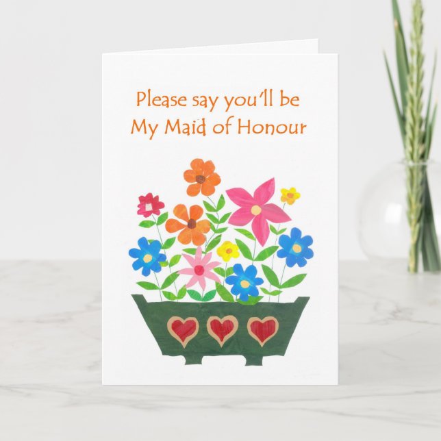 Maid of Honour Invitation Card (Front)