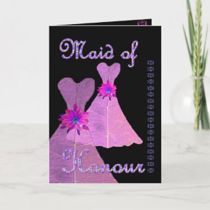 Maid of Honour Invitation - Pink Gowns