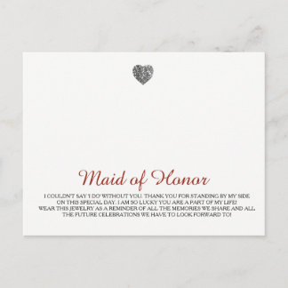 Maid of Honour Jewellery Template Postcard