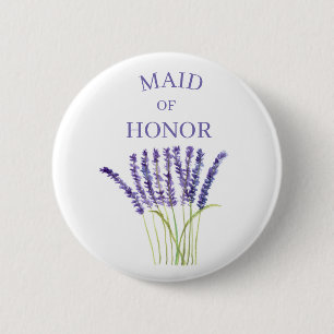 Maid of honour Lavender Herb watercolor 6 Cm Round Badge