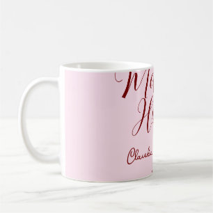 Maid of honour mauve name date pink pastel brides coffee mug