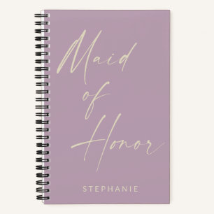 Maid of Honour Minimalist Lilac Personalised Notebook