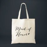 Maid of Honour | Modern Calligraphy Tote Bag<br><div class="desc">Whimsical tote bag for maid of honour featuring modern calligraphy. Other text are available in my store.</div>