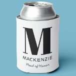 Maid of Honour Monogram Name Can Cooler<br><div class="desc">Modern typography minimalist monogram name design which can be changed to personalise. Perfect for thanking your Maid of Honour for all their help and support in making your wedding amazing.</div>