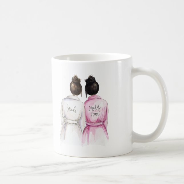Maid of Honour? Mug Brunette Bride Black Bun Maid (Right)