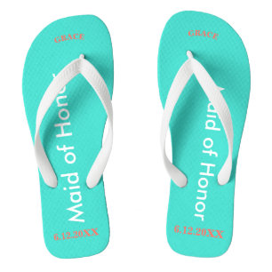 Maid of Honour NAME Turquoise Thongs