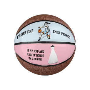Maid of Honour or Bridesmaid Invite Mini Basketbal Basketball