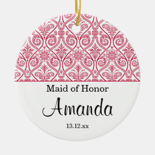 Maid of Honour ornament wedding favour - red