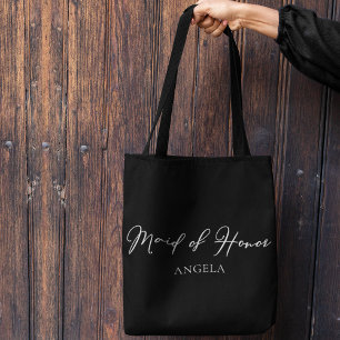 Maid of Honour Personalised Chic Minimalist Weddin Tote Bag
