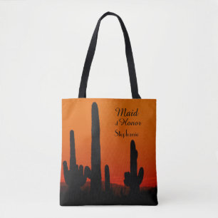 Maid of Honour Personalised Tote, Saguaro Sunset Tote Bag