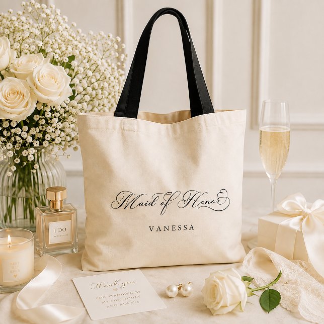Maid of Honour Personalised Wedding Tote Bag (Wedding Party Tote Bag)