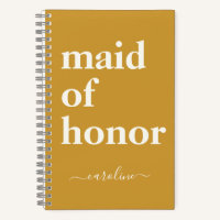Maid of Honour Personalised Yellow Wedding Gift