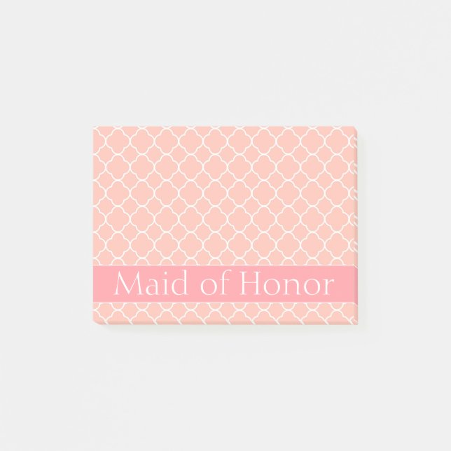 Maid of Honour Pink and White Post-it Notes (Front)