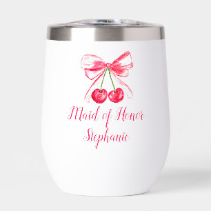 Maid of Honour Pink Bow Coquette Wedding