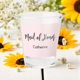 Maid of Honour Pink Bridal Shower Script  Shot Glass