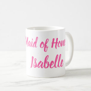 Maid of Honour pink Custom Name Gifts Wedding Coffee Mug