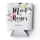 Maid of Honour Pink Floral Watercolor Wedding