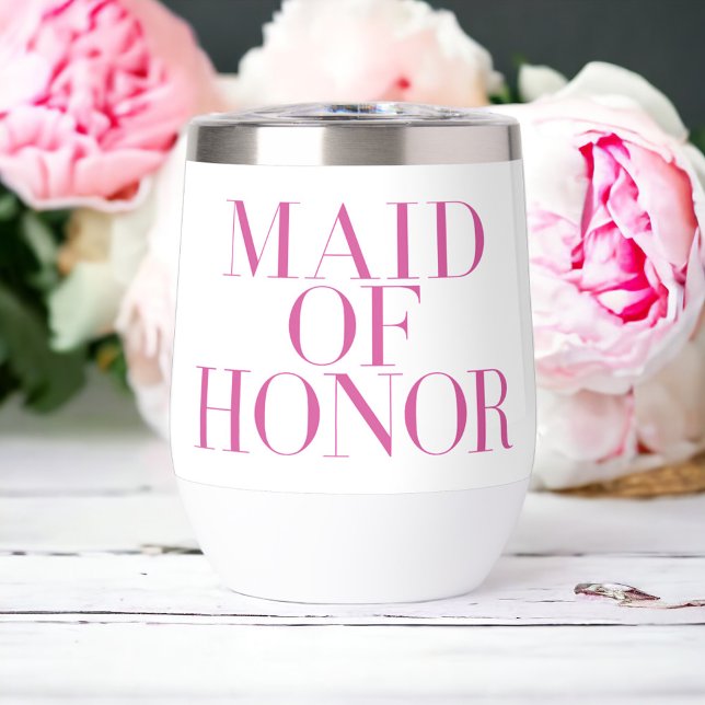 Maid of Honour Pink Modern Personalised  (Creator Uploaded)