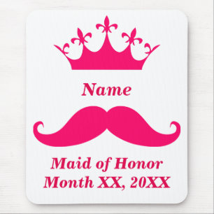 Maid of Honour Pink Moustache Mousepad
