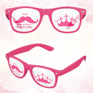Maid of Honour Pink Moustache Party Retro Sunglasses