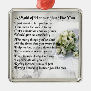 maid of honour poem - Wedding Bouquet design Metal Tree Decoration