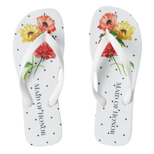 Maid of Honour Polka Dot Floral Thongs
