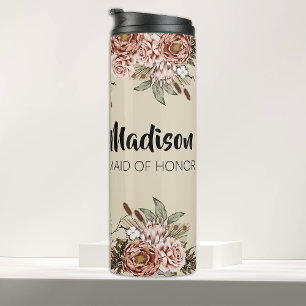 Maid of Honour Proposal Gift Custom Bridal Shower Thermal Tumbler