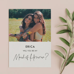 Maid of Honour proposal photo card UK version