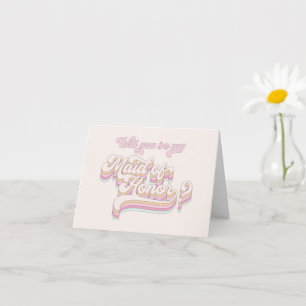 Maid of honour proposal, retro, trendy, modern card