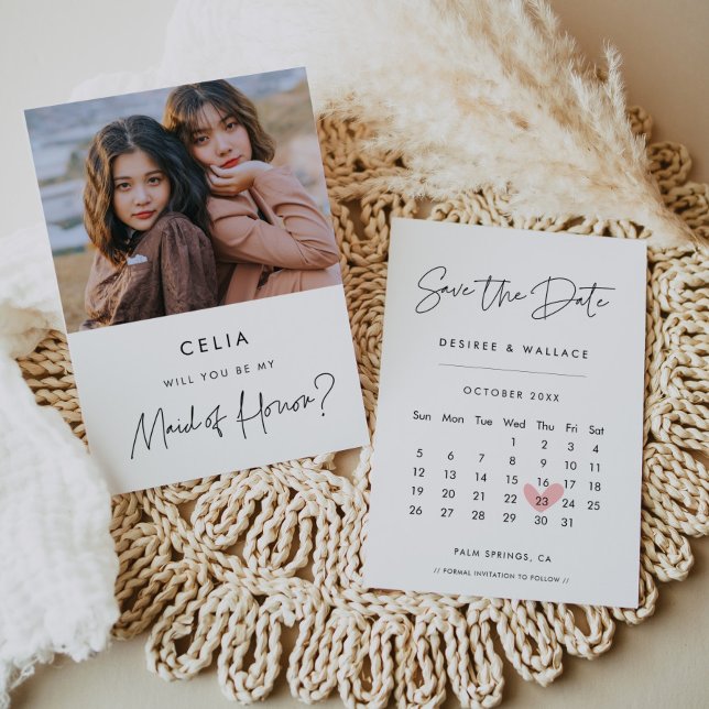 Maid of honour Proposal Save the Date Calendar  Invitation (Creator Uploaded)