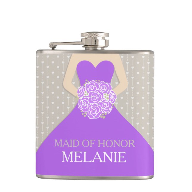 Maid of honour purple dress named hip flask (Front)