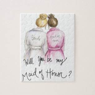 Maid of Honour? Puzzle Blonde Bun Bride Br Bun