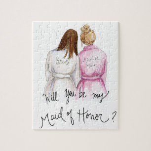 Maid of Honour? Puzzle Br lomg Bride Dk Bl Bun MOH