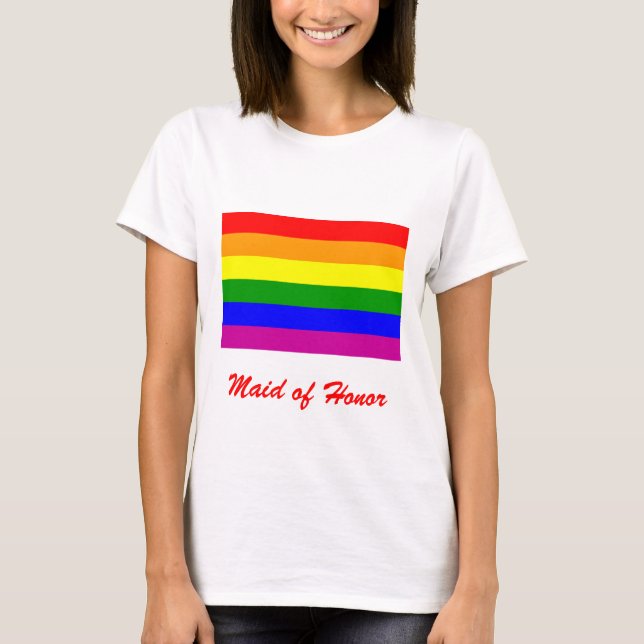 Maid of Honour/Rainbow Pride Wedding T-Shirt (Front)