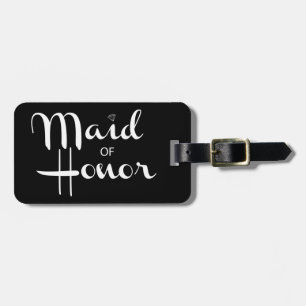 Maid of Honour Retro Script Luggage Tag