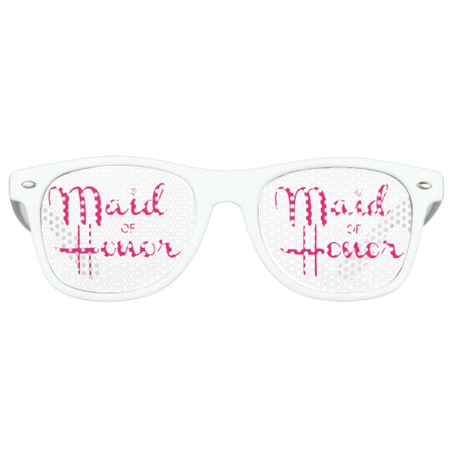 Maid of Honour Retro Script Pink Retro Sunglasses (Front)