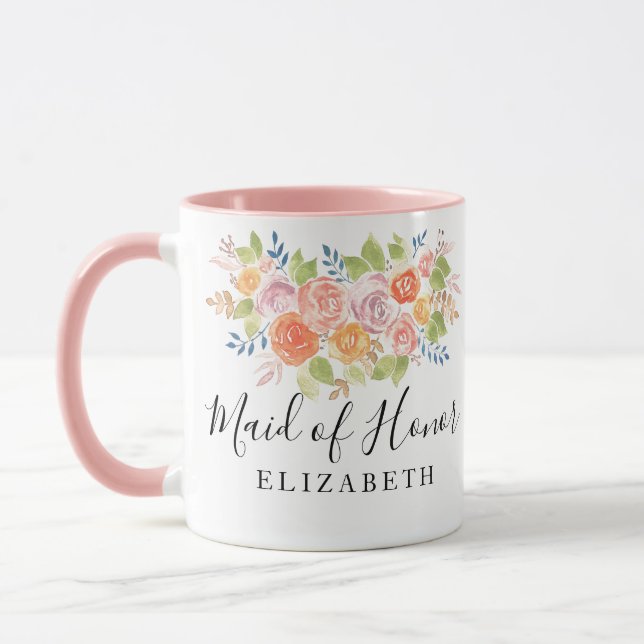 Maid of Honour Rose Bouquet Mug (Left)